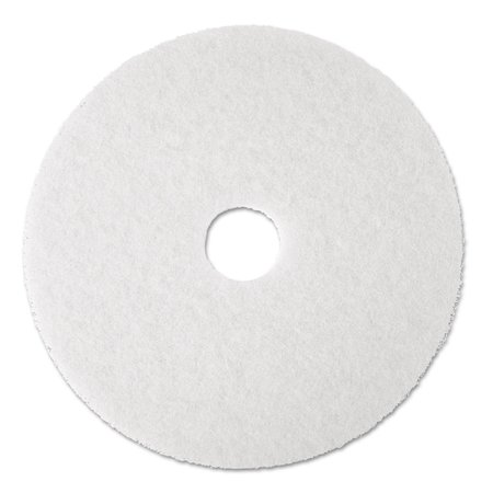 3M Low-Speed Super Polishing Floor Pads, 17" Diameter, White, PK5, 5PK 4100